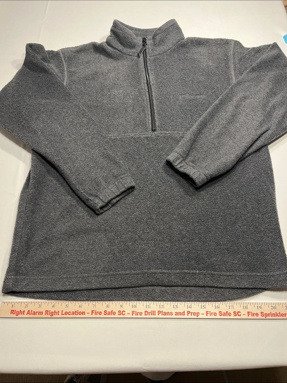 Columbia Men’s Medium Gray 1/4 Zip Fleece Pullover Jacket